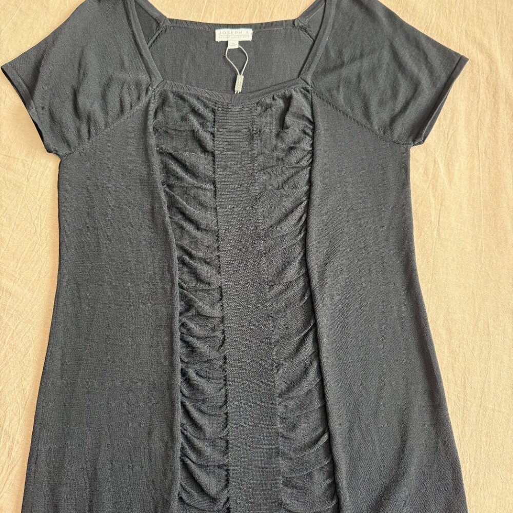 NWT Joseph A. Black Short Short Sleeve Ruched Front Top Size M